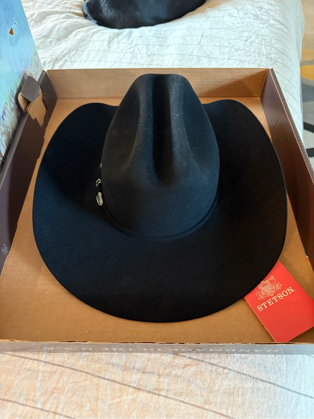 Stetson Black Western Cowboy Hat with Decorative Buckle Band - Picture 7 of 7